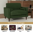 thumbnail image 5 of UIXE Corduroy ArmChair, Modern Upholstered Accent Chairs Comfy Single Reading Sofa Chair with Pillows for Living Room Bedroom Reading Room, Green, 5 of 6
