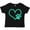 AB-Black, variant on Teal Heart with Paw Print Boys or Girls Toddler T-Shirt