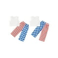 thumbnail image 3 of Aojekbee Little Girl 4th of July Outfit Solid Ribbed Round Neck Tank Tops with Star Stripe Print Long Pants 2 Pcs Clothes, 3 of 10