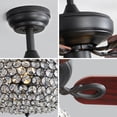 thumbnail image 6 of 52 inch Ceiling Fan with Lights and Remote Control, 3-Speed, 5 Wood Fan Blades, Modern Home Fan and Crystal LED Light 2-in-1 Design, for Living Room, Bedroom, Dining Room, D8242, 6 of 7