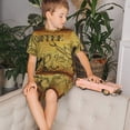thumbnail image 4 of Balery Coffee Vintage Conjunto de Pijama Infantil de Manga Corta con Estampado – Ropa de Dormir de Algodón Suave-Small, 4 of 6