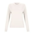 thumbnail image 6 of Women's Sweaters Wool Base Layer Shirt Tops Crewneck Long Sleeve Daily Solid Pullover Sweaters Fall Sweaters Beige XXL, 6 of 7
