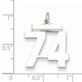 thumbnail image 2 of Beautiful Sterling Silver Rhodium-plated Medium Polished Number 74 Charm, 2 of 2