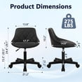 thumbnail image 2 of Low Back Rolling Stool, Adjustable Height Ergonomic Swivel Desk Stool for Office, Salon, or Workshop, Black, 2 of 9