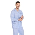 thumbnail image 4 of GLOBAL Mens 100% Cotton Long Sleeve Pajama Set, Breathable Lightweight Button Down Nightwear with Pants, S-3XL, 4 of 7