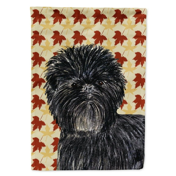 Carolines Treasures SS4345-FLAG-PARENT Affenpinscher Fall Leaves Portrait Flag  multicolor