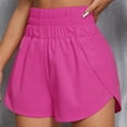 thumbnail image 2 of High Waisted Loose Fit Athletic Shorts for Women - Elasticated Rose Red Workout Shorts Perfect for Spring and Summer, 2 of 6