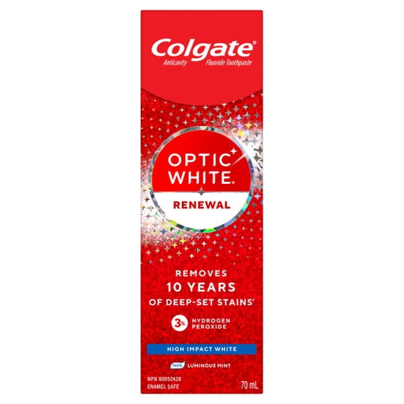 Colgate Optic White Renewal Toothpaste, High Impact White, 70 ml