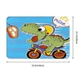 thumbnail image 3 of Bingfone Funny Dinosaurs Pursue A Meat Door Mat 16"X24" Front Entrance Non-Slip Low Profile Washable For Entryway, 3 of 9