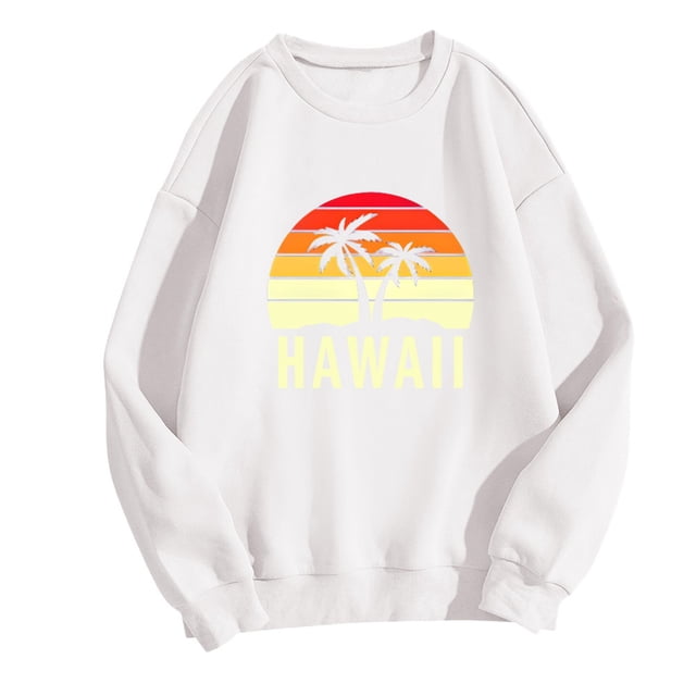 Bmisegm Chandails en Molleton Mode pour Femmes Col Rond Mignon Pull Manches Longues Tops Chandail à Capuchon Chandails en Molleton Décontractés pour Femmes Blanc TTG