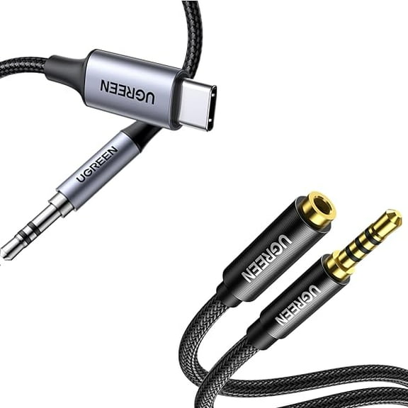YJJSKEJI USB Type C to Auxiliary Cable, 4 Pole, Hi-Fi Sound, 24K Gold-Plated Connectors, Oxygen-Free Copper, 3.5mm Extension, 3.9ft