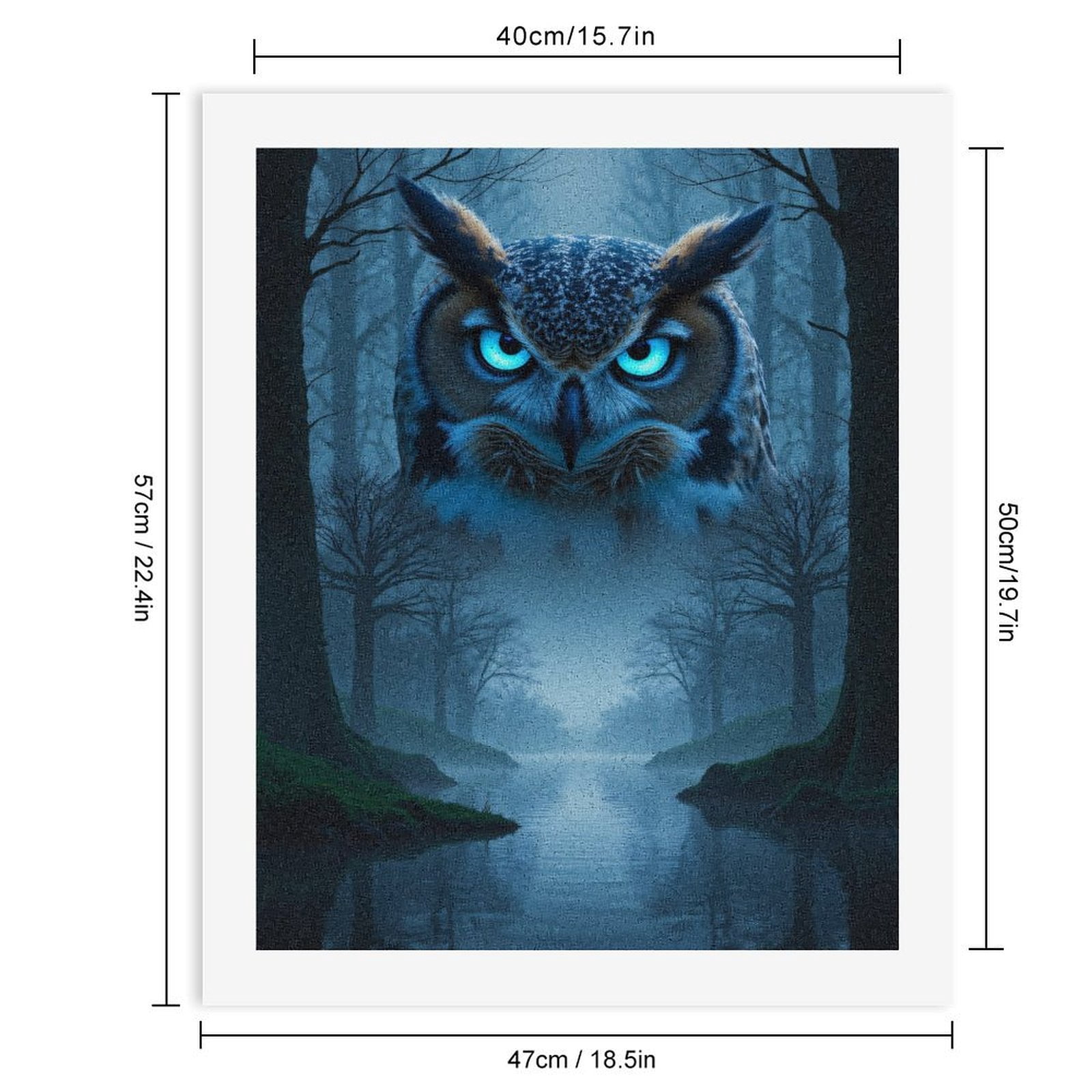 Paint by Numbers Kit for Adults, Eerie Owl Mystical Forest Night Paint by Numbers, Easy Paint by Numbers Kit for Adults Beginner, DIY Adult Paint by Number Kits on Canvas, Home Decor