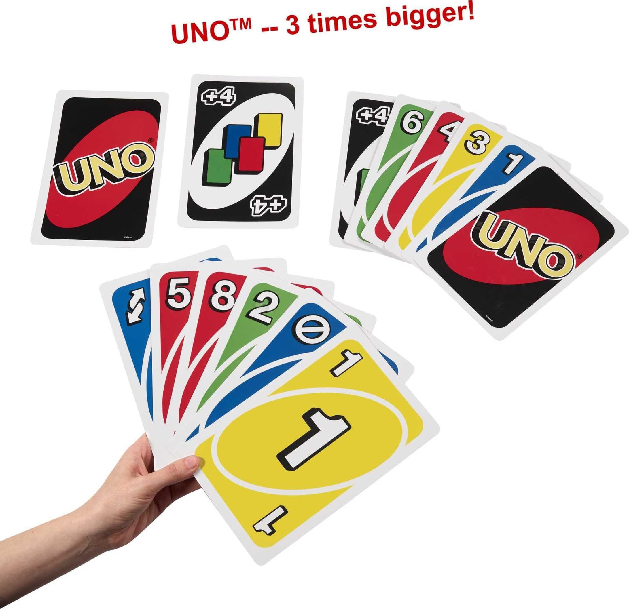 Mattel Games Giant UNO MMF7&nbsp;Family Card Game with 108 Oversized Cards and Instructions, Great Toy for Kids Ages 7 Years and Older