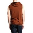 thumbnail image 3 of G-Style Men's Lightweight Athletic Casual Sleeveless Contrast Zipper Hoodie TH890 - Mocha/Black - Medium, 3 of 3