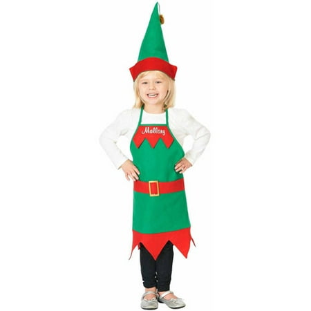 Halco 7062-C Elf Holiday Apron & Hat- Size Child 4-12
