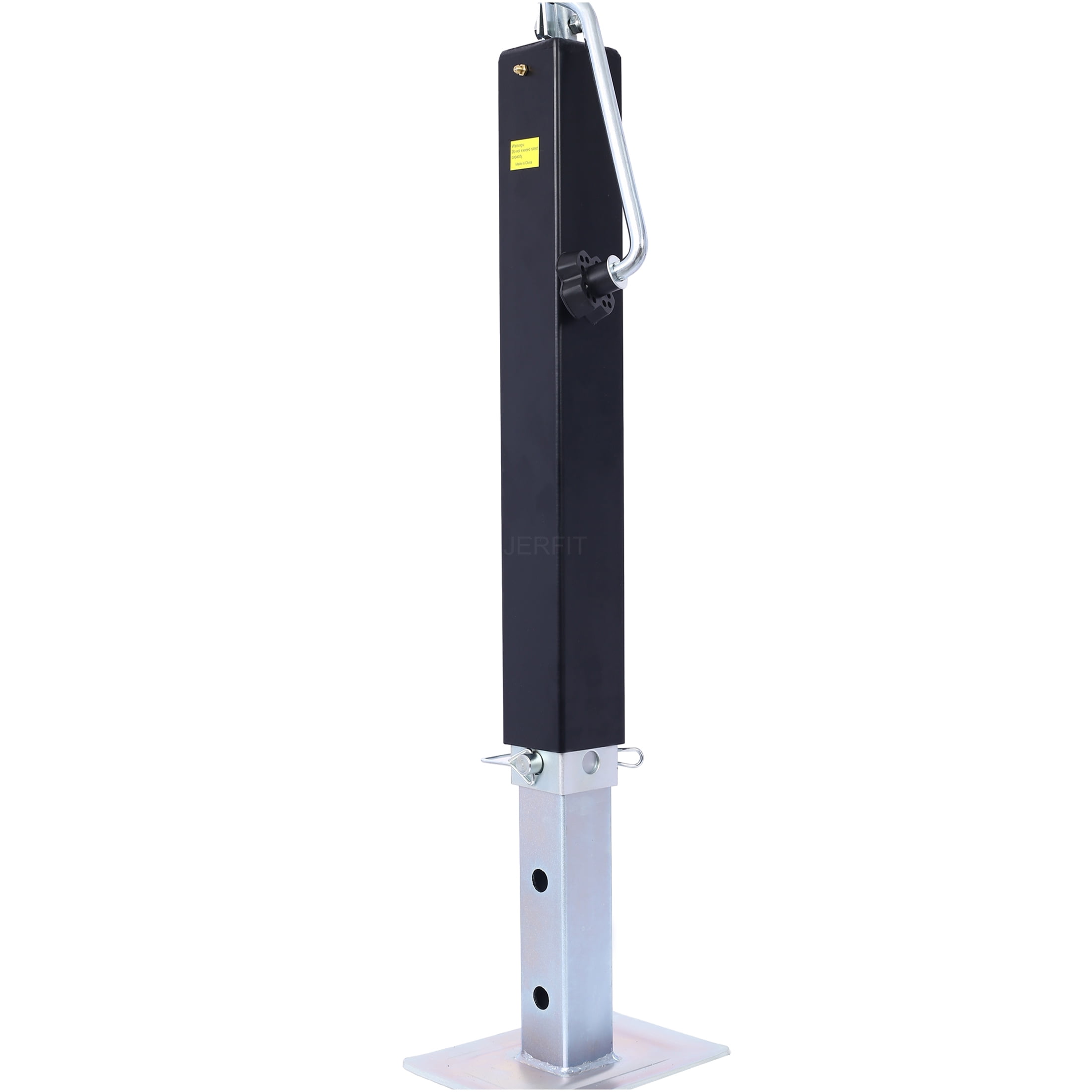 JERFIT 8000 lb Heavy Duty Drop Leg Jack, 15" Lift Travel, Weld-On Trailer Jack for Utility, Equipment & RV, Black Powder Coated Steel Construction