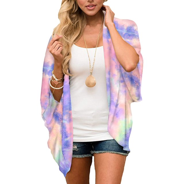 Cardigan Kimono d'Été pour Femme, Floral, Ample, Couvre-Maillot, Hauts Décontractés, Kimono