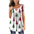 thumbnail image 2 of Puntoco - Camiseta de manga corta para mujer con cuello en V y estampado floral Puntoco Puntoco-567, 2 of 7