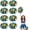 Blue+Gold, variant on 8 Pack pom poms Cheer,Handheld Cheer pom poms, Sports Cheer Plastic Pom Poms Cheerleading for Sports Team Spirit Cheering (Blue+Gold)