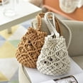 thumbnail image 2 of LNGOOR Handmades Knitting Bags For Wonmen Fashion Cotton Thread Bucket Bag With Drawstring Portable Shoulder Bag Summer Beach Purses, 2 of 7