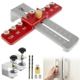 thumbnail image 1 of Cabinet Hardware Jig Aluminum Alloy Cabinet Handle Drill Guide Adjustable Drill Template Guide Tool Precise Punch Locator, 1 of 8