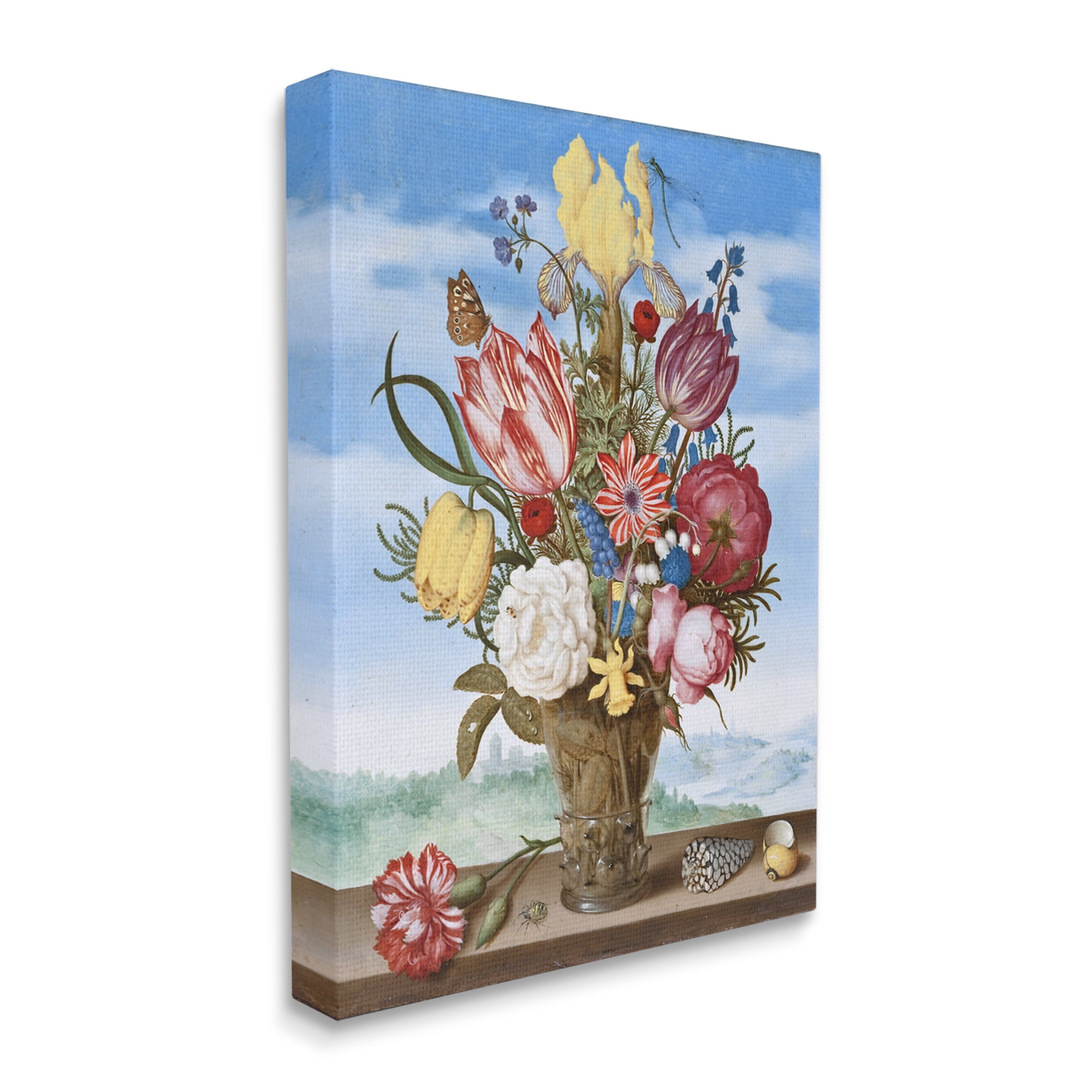 Stupell Industries Bouquet of Flowers on Edge Classic Ambrosius Bosschaert Painting Painting Gallery Wrapped Canvas Print Wall Art, Design by one1000paintings