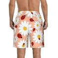 thumbnail image 3 of KLL Daisy and Ladybug Men's Casual Summer Beach Shorts Hawaiian Shorts with Pockets-Medium, 3 of 5
