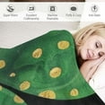 Chilfamy Shamrock Gold Dots Folk Art Cozy Blanket Soft Warm Throw