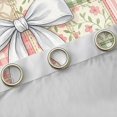 thumbnail image 4 of Manfei Patchwork Plaid Bow Blackout Curtains,Floral Stitch Window Curtains Pack of 2 (38x45 Each), 4 of 6