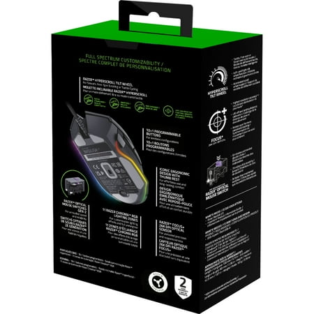 Razer - Basilisk V3 Wired Optical Gaming Mouse with Chroma RBG Lighting - Black