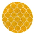 thumbnail image 3 of Unique Loom Trellis Shag Collection Area Rug - Ruby (3' 3" Round Yellow/Ivory), 3 of 10