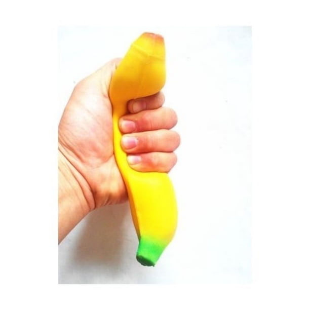 Bkemkri Juguete Anti-Estrés Banana Para Apretar - Pelota Elástica Amarilla Realista, Ideal Para Aliviar La Ansiedad Y Bromas