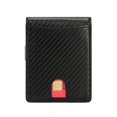thumbnail image 5 of Monedero para hombre con cepillo antirrobo RFID, tarjetero para múltiples tarjetas, tarjetero para hombre, clip dorado de fibra de carbono, 5 of 5