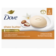 Dove Beauty Bar Soap For Nourished, Radiant Skin, Shea Butter, Enriches Skin, 3.75 oz 8 Bars