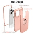 thumbnail image 2 of Elehold Hybrid Rugged Case for iPhone 14 Pro with Magnetic Ring Holder Kickstand Hard PC Soft Silicone Anti-Scratch Shockproof Protective Case For iPhone 14 Pro 6.1 inch,Rosegold, 2 of 8