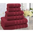 thumbnail image 6 of American Soft Linen Turkish 6 Piece Towel Set, 100% Cotton Premium Soft Bathroom Towels, Bordeaux Red, 6 of 9
