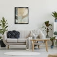 thumbnail image 2 of Neutral Tones Curved Shapes Abstract Painting Jet Black Framed Art Print Wall Art, 2 of 6