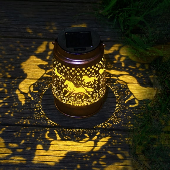 Horse Lover Solar Light Gift for Mom/Grandma/Women/Sister - Waterproof LED Mason Jar Hanging Lamp for Mother's Day - Outdoor Lantern Decor for Garden, Yard, Patio