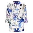 thumbnail image 5 of YABCSAZ Womens Tops 3/4 Sleeves V Neck Floral Print T Shirts Casual Loose Fit Pullover Tunic Tops Fall Trendy Casual Tee Shirts Womens Summer Tops, 5 of 5