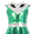 thumbnail image 5 of BRGZLK Girl Alien Costume AI Artificial Intelligence Cosplay Party Sleeveless Round NeckPerformance Costume Dress with Headband Green 11-12 Years, 5 of 5
