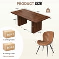 thumbnail image 2 of Hawsaiy Dining Table Set for 6, 78" Farmhouse Dining Table with 6 Upholstered Dining Chairs, Large Kitchen Table Set with Modern Shell Back Chairs & Metal Legs for Dining Room(Walnut + Brown), 2 of 8