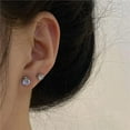 thumbnail image 5 of Airokiy 4 Pairs Earrings, Sparkling Cubic Zirconia Earring Studs, Stainless Steel Clip On Fake Earrings Set For Men Non-Piercing (4/5/7/8mm), 5 of 5