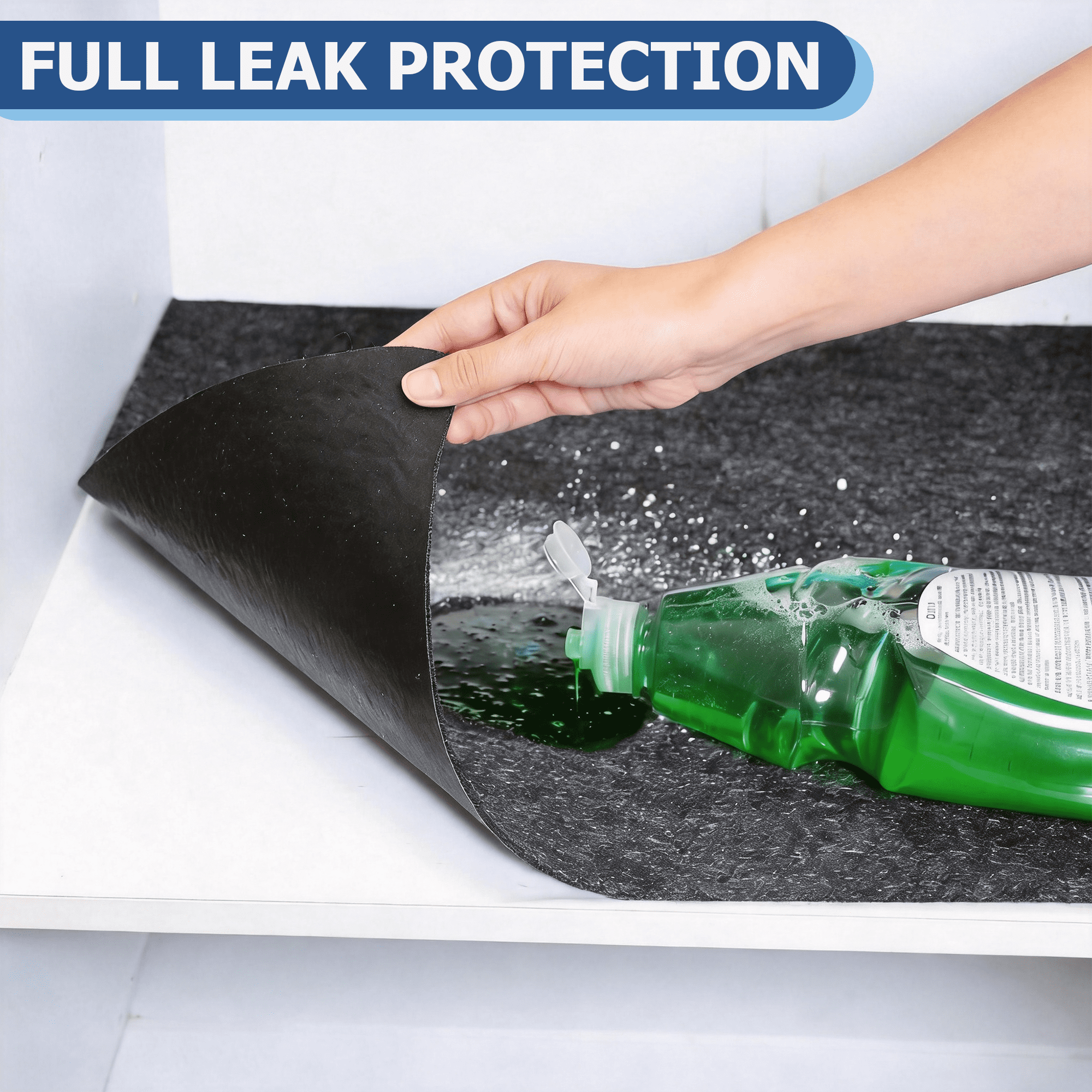 GARITIN Under Sink Mat 47.2 x 27.6 Inch, Kitchen Felt Sink Cabinet Liner, Cuttable Leak Protection Mat for Kitchen & Bathroom Vanity