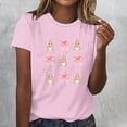 thumbnail image 3 of Tops de Cuello Redondo para las Mujeres Impreso Manga Corta Suéter Camiseta de Imitación Rack, Top Casual de Moda para el Hogar Diario Y el Trabajo, 3 of 4