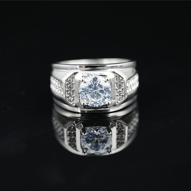 Anillo de diamantes de moda europea y americana para hombre y mujer, anillo de moda para parejas, anillo de propuesta de regalo de cumpleaños