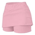 thumbnail image 5 of nerohusy High Waisted Workout Skorts for Women Tummy Control Athletic Skirts Tennis Running Skort with Pockets,Pink,XL, 5 of 7