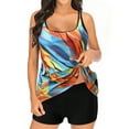 thumbnail image 3 of GEWSEY Womens Blouson Tankini Top Only Loose Fit Swim Top No Bottom Modest Swimsuit Top Multicolor, L, 3 of 9