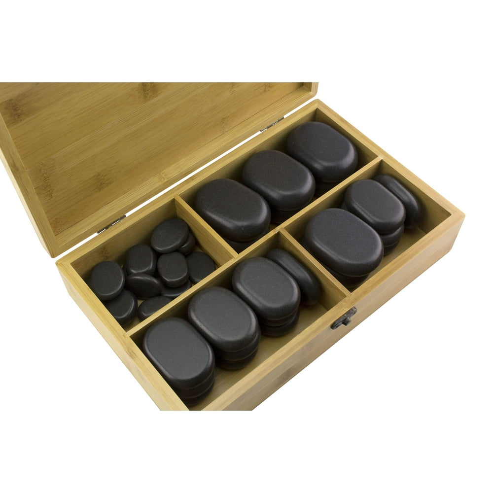 Massage Basalt Stone Heated Treatment Polish Stone Set 36 Pcs