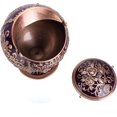 thumbnail image 4 of Windproof Ashtray with Lid for Cigarettes Metal Portable Cigar Ashtray Odor Eliminator for Indoor outdoor Hand Stamped Rose Pattern with Sparkle Fancy Gift for Men Women(Dark Purple-Red Copper), 4 of 6
