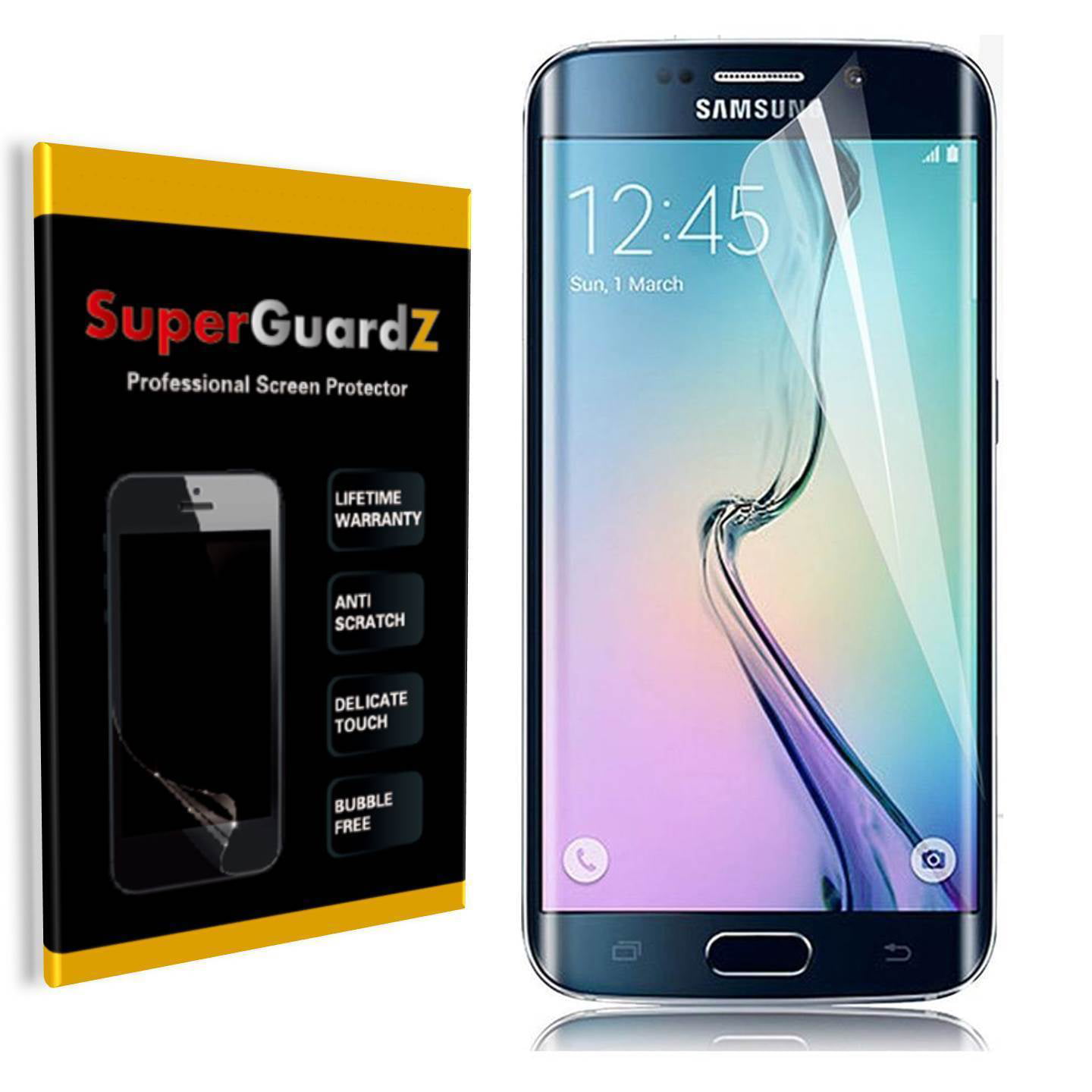 2-Pack] Samsung Galaxy S6 Edge+ - SuperGuardZ 3D Curved FULL COVER Screen Protector [HD Clear, Anti-Scratch] + Stylus - Walmart.com